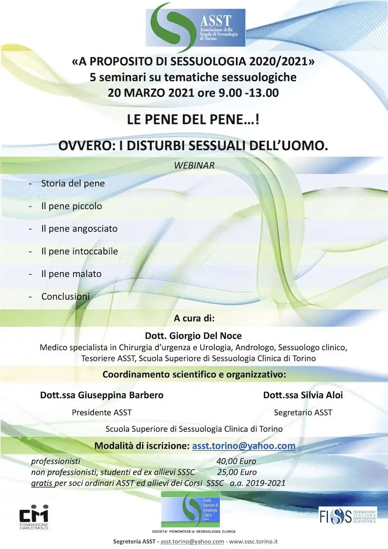 Seminario “A proposito di Sessuologia 2020/21” – Webinar, 20 marzo 2021 9.00 – 13.00