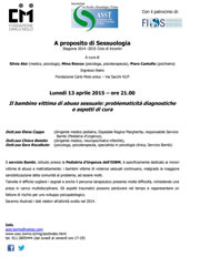 Il bambino vittima di abuso sessuale: “problematicità diagnostiche e aspetti di cura”