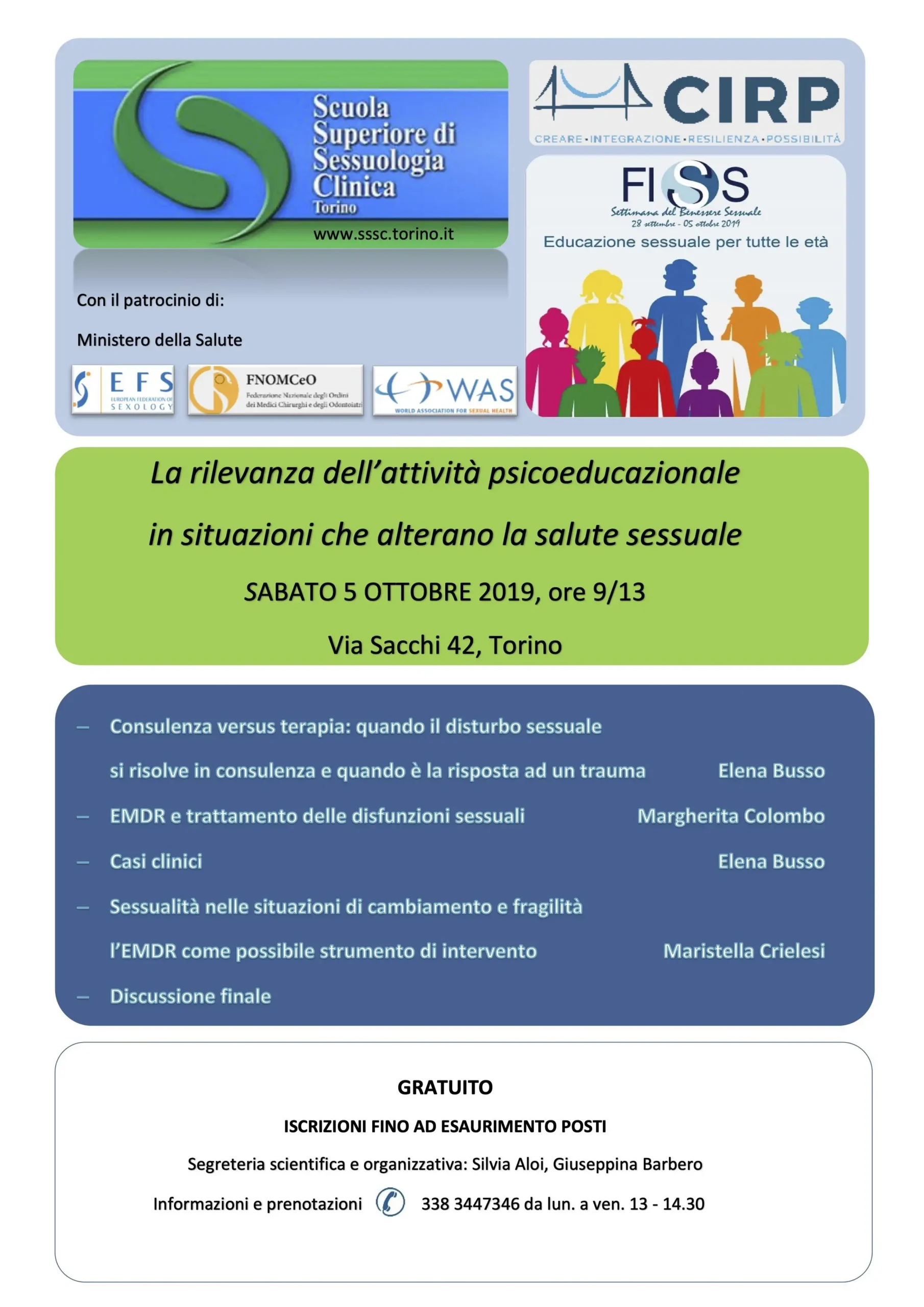 Seminario – La rilevanza dell’attività psicoeducazionale in situazioni che alterano la salute sessuale