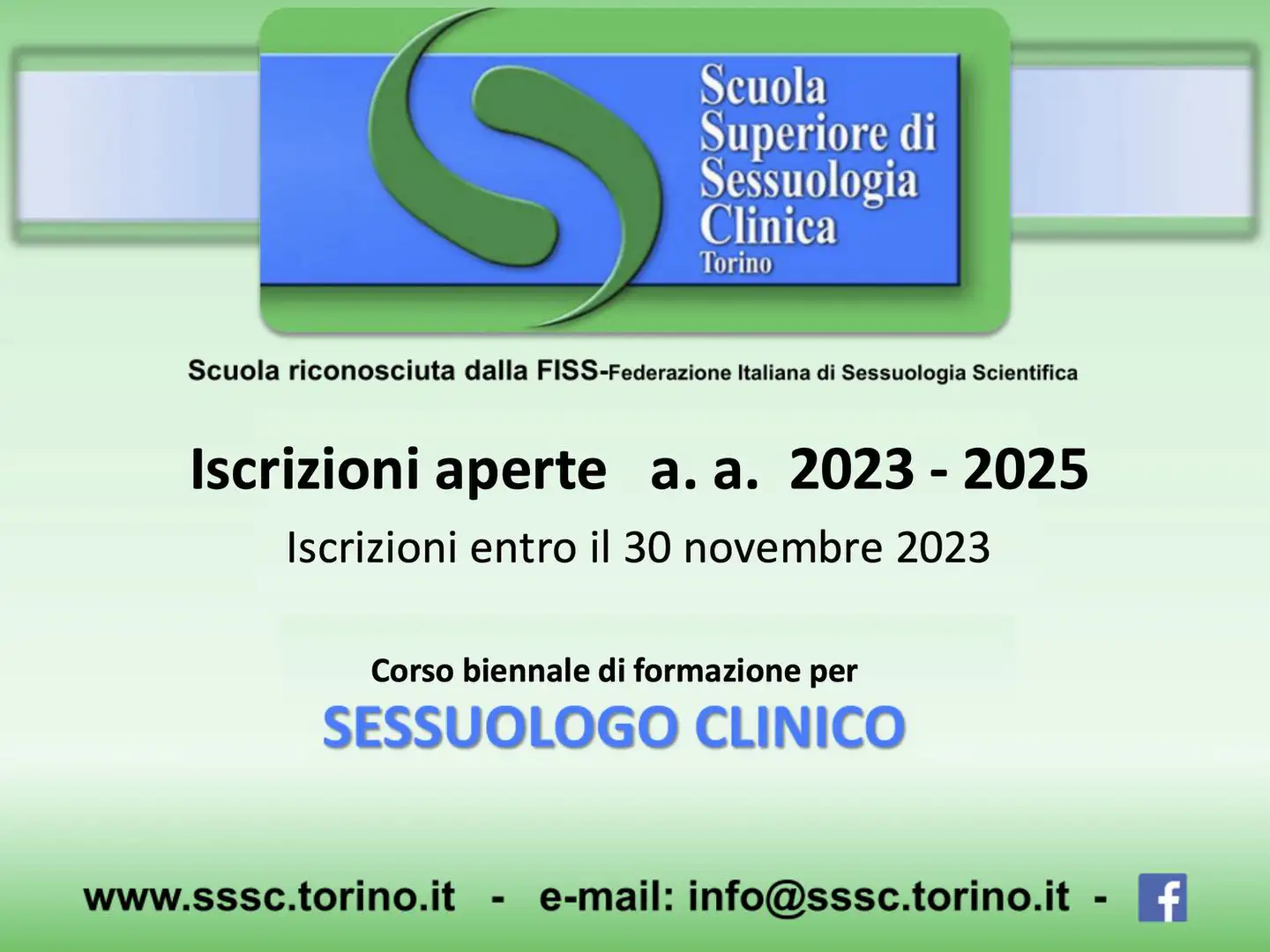 Corso Biennale di formazione per SESSUOLOGO CLINICO – iscrizioni aperte
