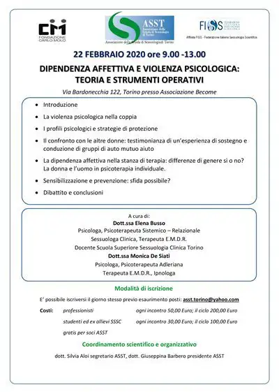 Seminario “A proposito di Sessuologia” – Torino, 22 febbraio 2020